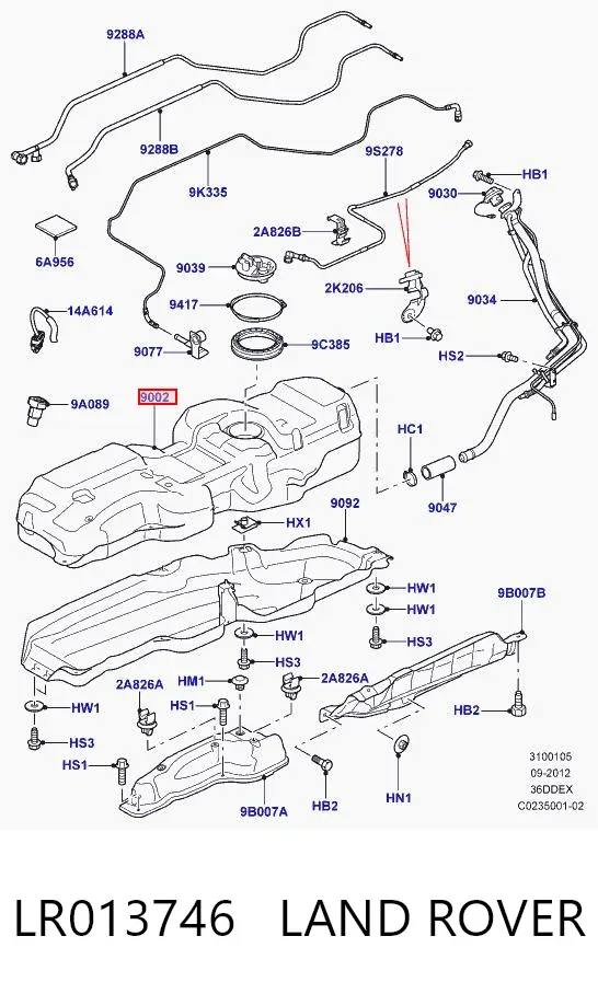 Бензобак LR013746 Land Rover