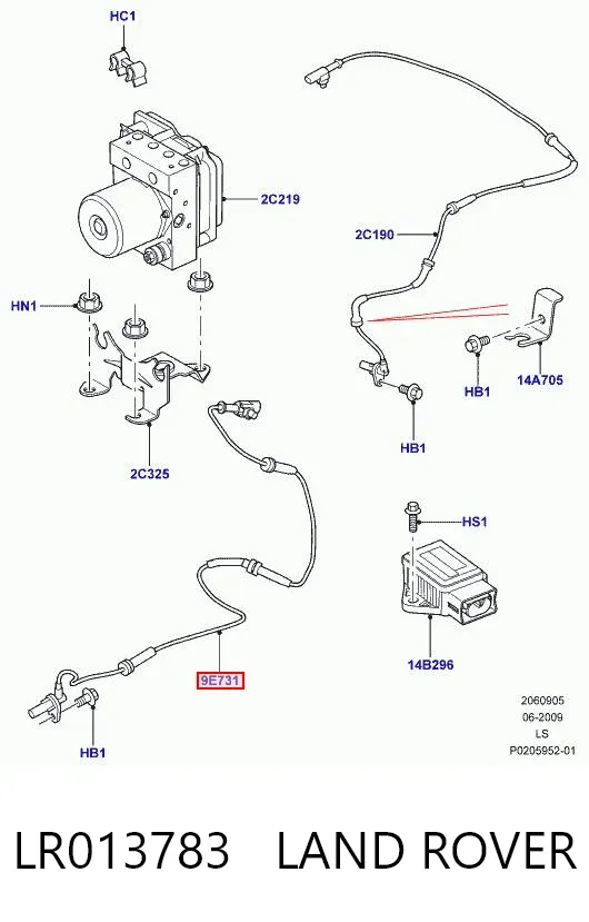 Датчик АБС передний LR013783 Land Rover