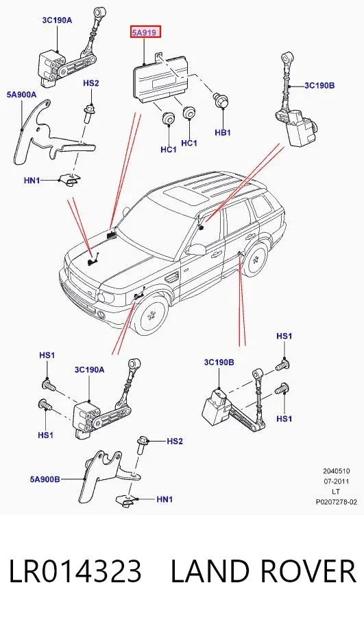 Блок управления пневмоподвеской LR014323 Land Rover