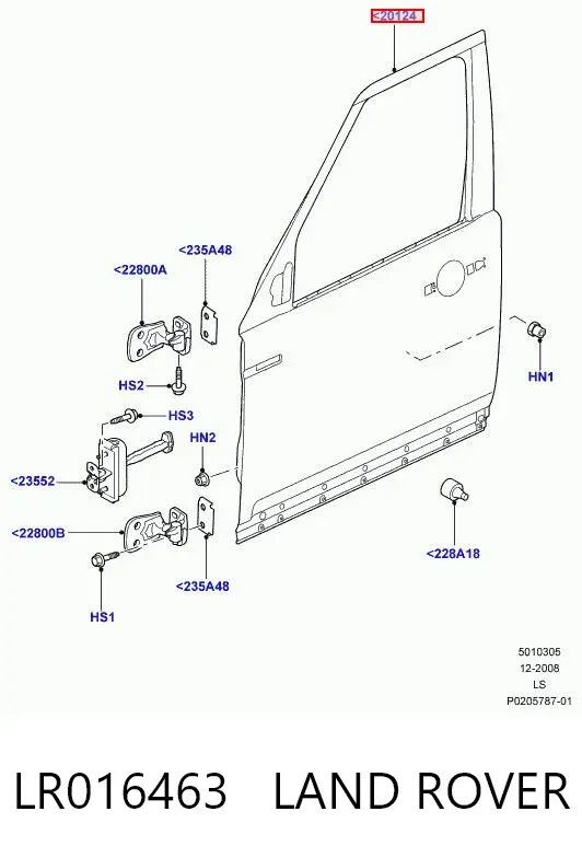 Дверь передняя левая LR016463 Land Rover