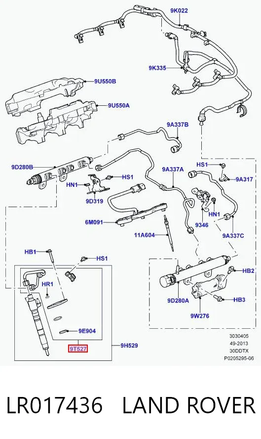 Ремкомплект форсунок LR017436 Land Rover