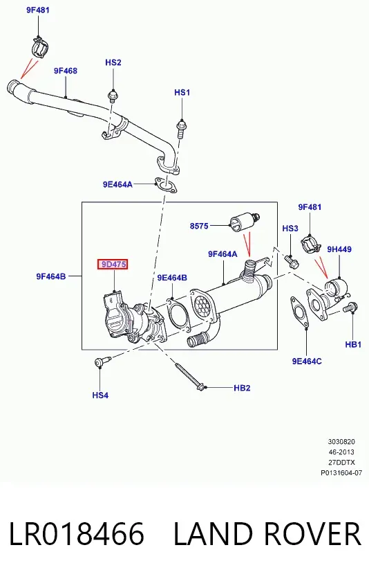 Клапан ЕГР LR018466 Land Rover
