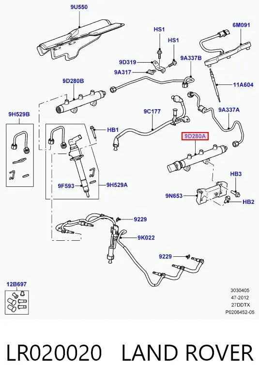 Распределитель топлива (рампа) левый LR020020 Land Rover
