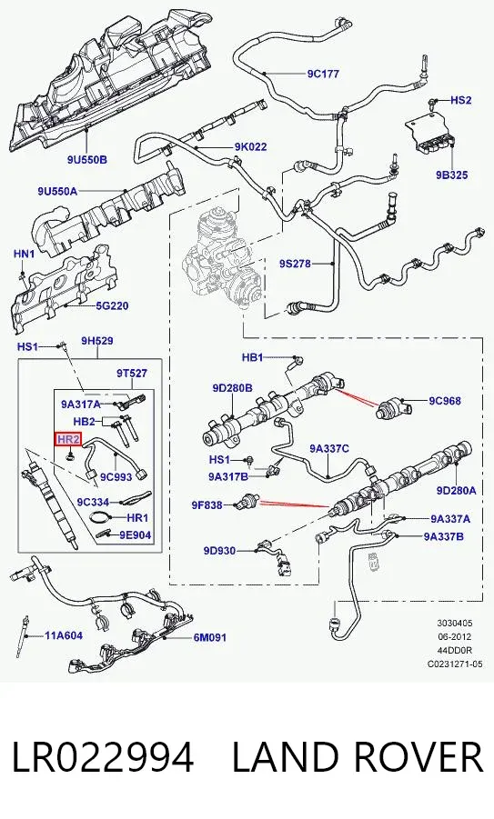 Кольцо форсунки LR022994 Land Rover