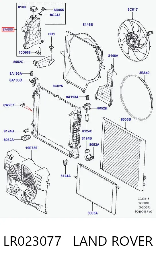 Бачок системы охлаждения LR023077 Land Rover