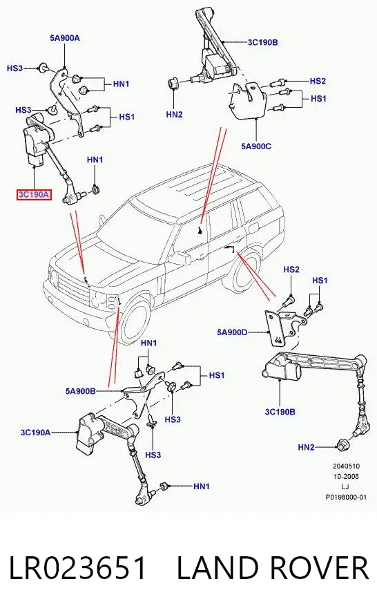 Датчик положения кузова LR023651 Land Rover