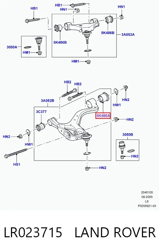 Сайлентблок переднего рычага LR023715 Land Rover