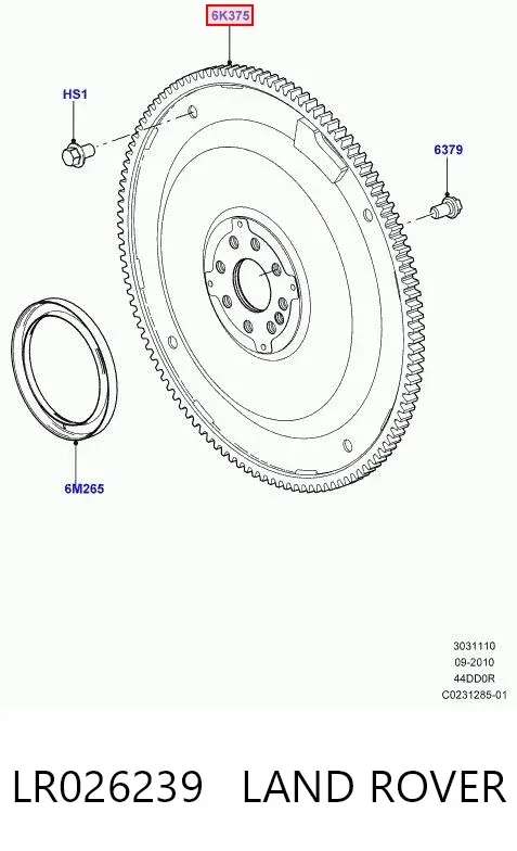 Маховик LR026239 Land Rover