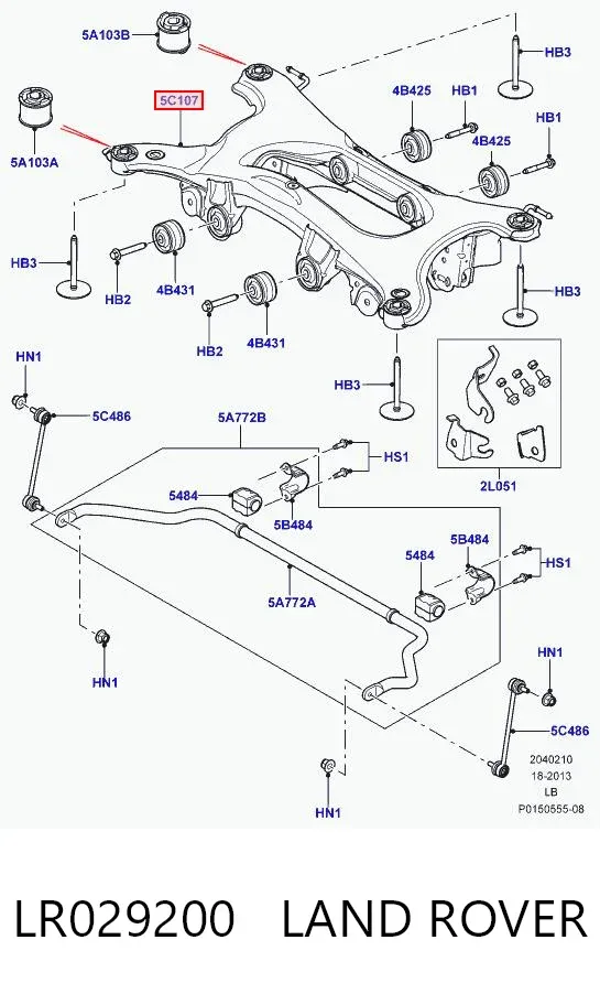 Подрамник задний LR029200 Land Rover