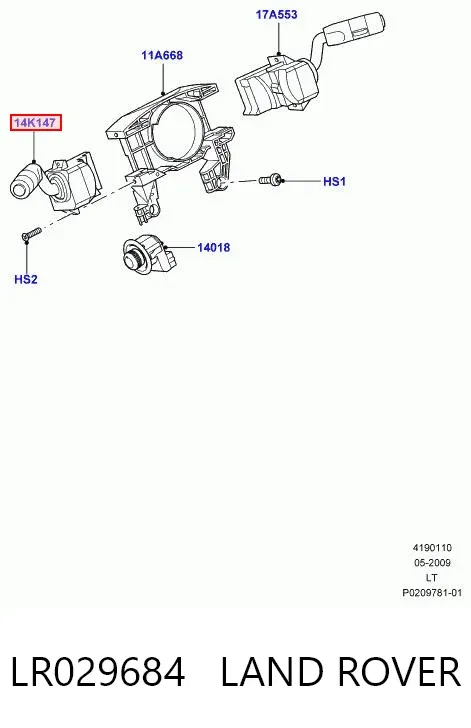 Левый подрулевой переключатель LR029684 Land Rover