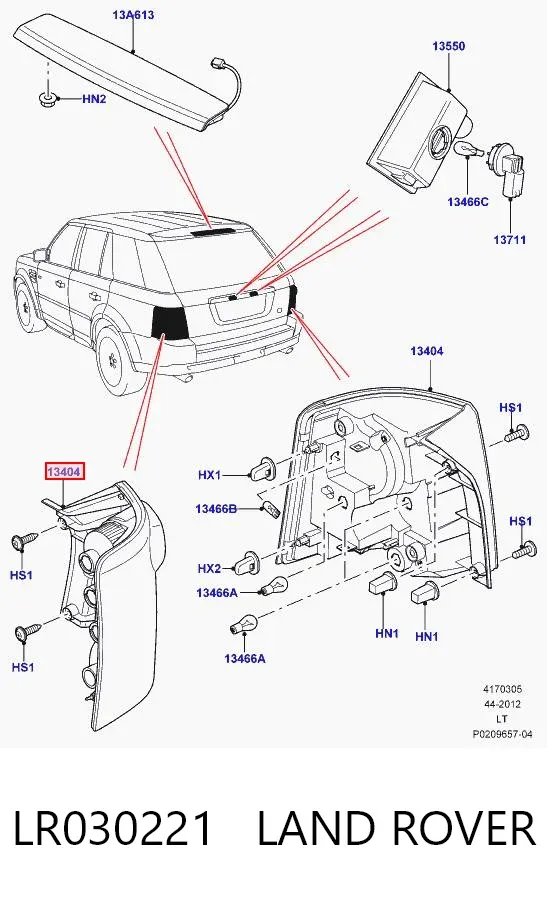 Задний фонарь LR030221 Land Rover