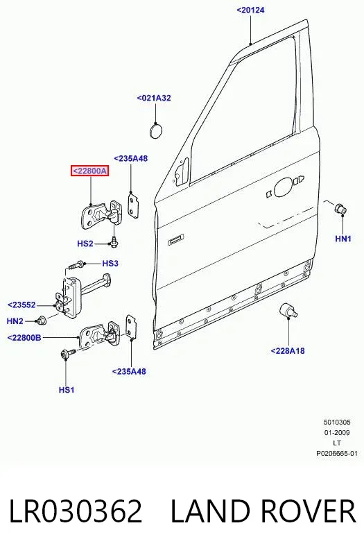 Петля двери передней левой LR030362 Land Rover
