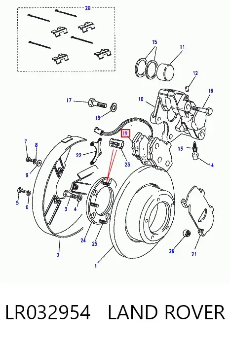 Задние тормозные колодки LR032954 Land Rover
