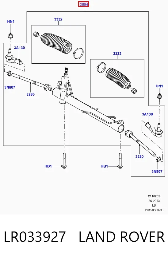 Рулевая рейка LR033927 Land Rover
