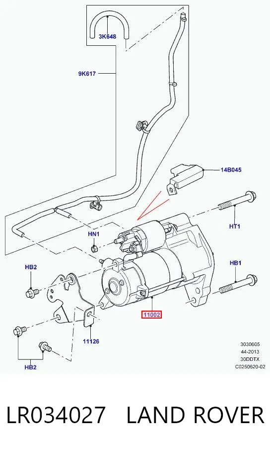 Стартер LR034027 Land Rover