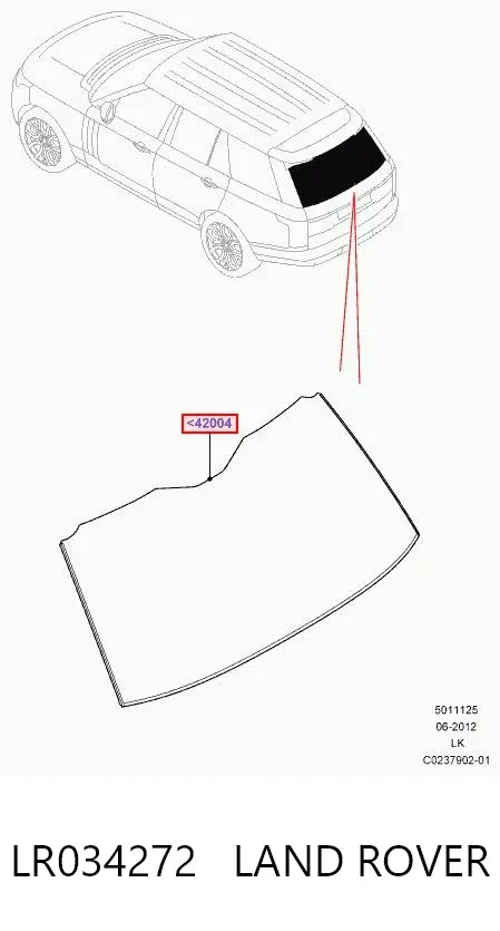Стекло багажника двери 3/5-й задней (ляды) LR034272 Land Rover