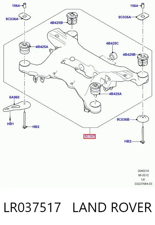 Подрамник задний LR037517 Land Rover