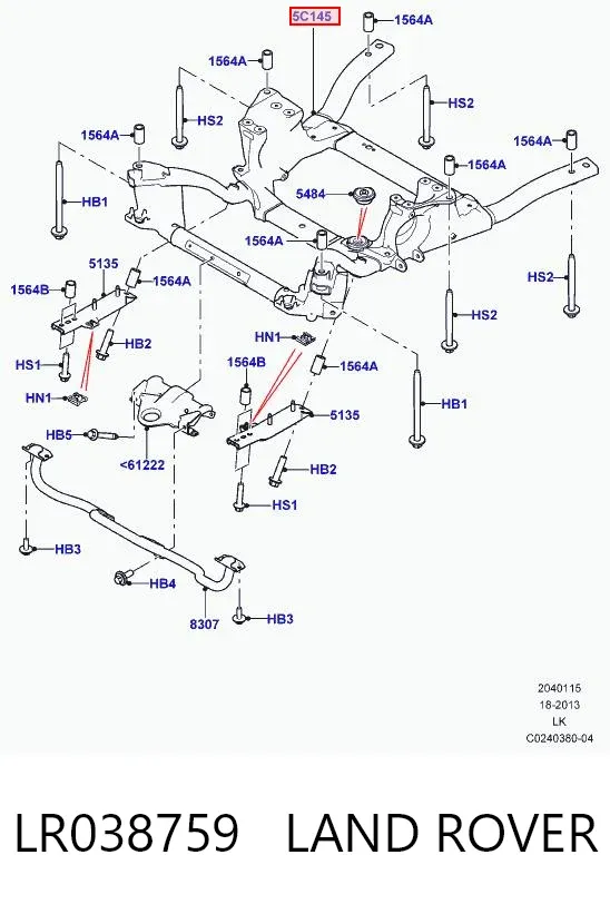 Подрамник передний LR038759 Land Rover