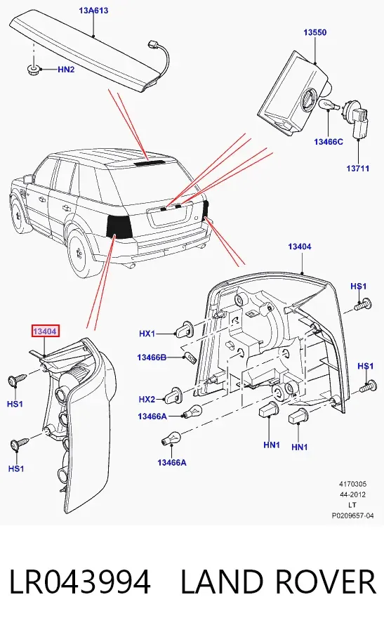 Задний фонарь LR043994 Land Rover