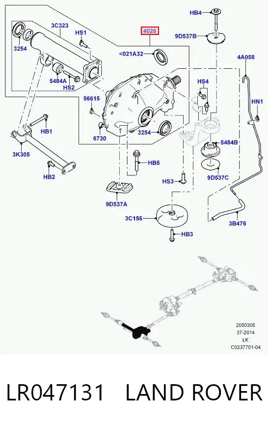 Передний редуктор LR047131 Land Rover