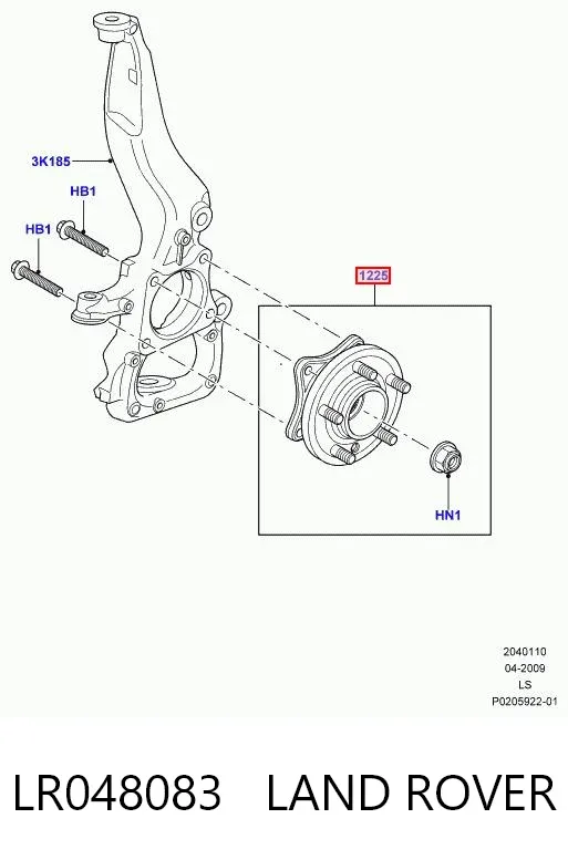 Передняя ступица LR048083 Land Rover