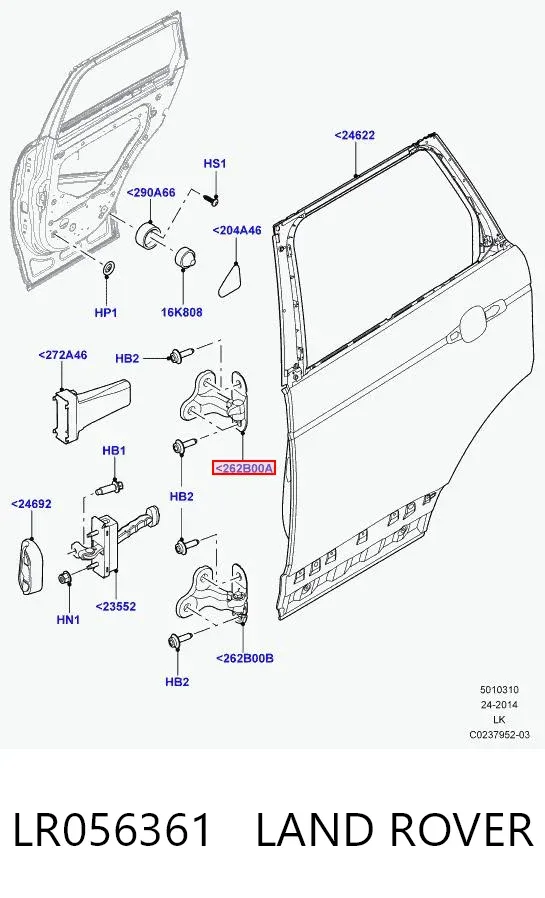 Петля двери передней левой LR056361 Land Rover