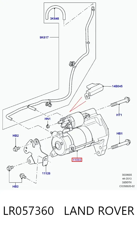 Стартер LR057360 Land Rover