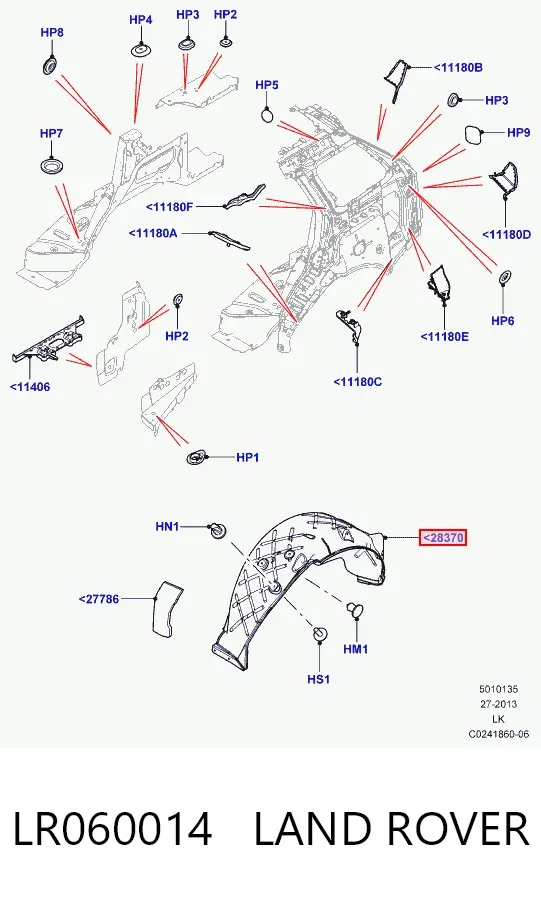 Подкрылок задний правый LR060014 Land Rover