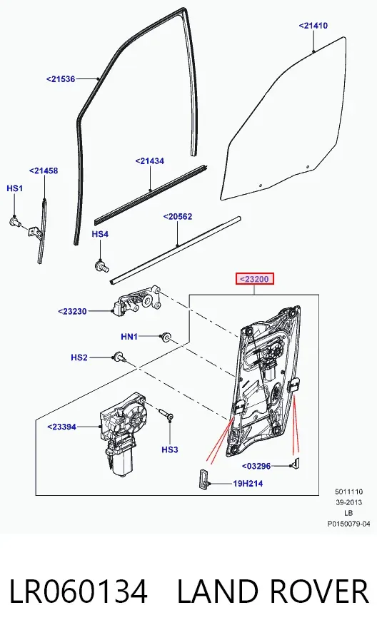 Стеклоподъемник передней правой двери LR060134 Land Rover
