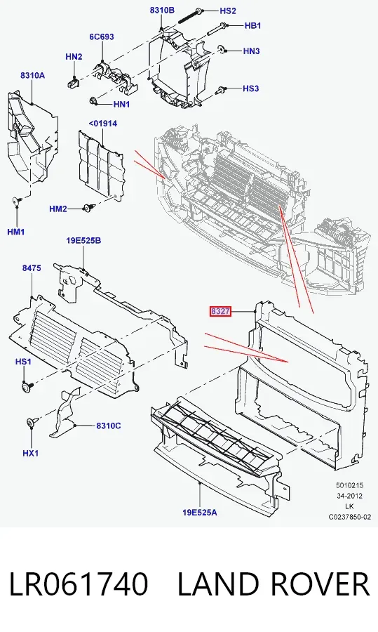 Дефлектор радиатора LR061740 Land Rover