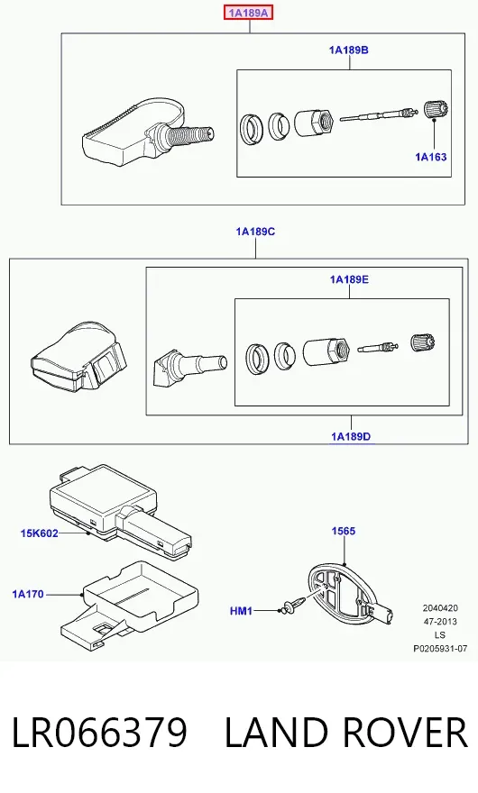 Датчик давления в шинах LR066379 Land Rover