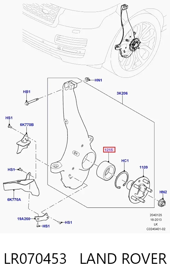 Подшипник ступицы LR070453 Land Rover