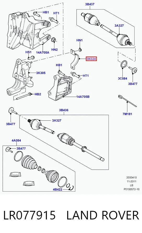 Опора подвесного подшипника передней полуоси LR077915 Land Rover