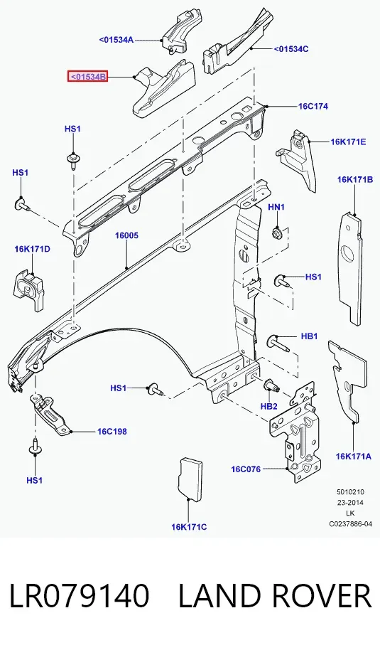 Уплотнитель крыла LR079140 Land Rover
