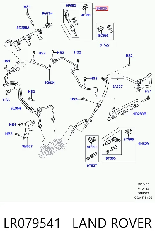 Топливные форсунки LR079541 Land Rover