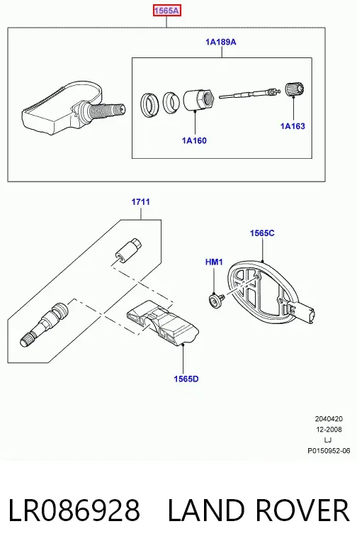 Датчик давления в шинах LR086928 Land Rover