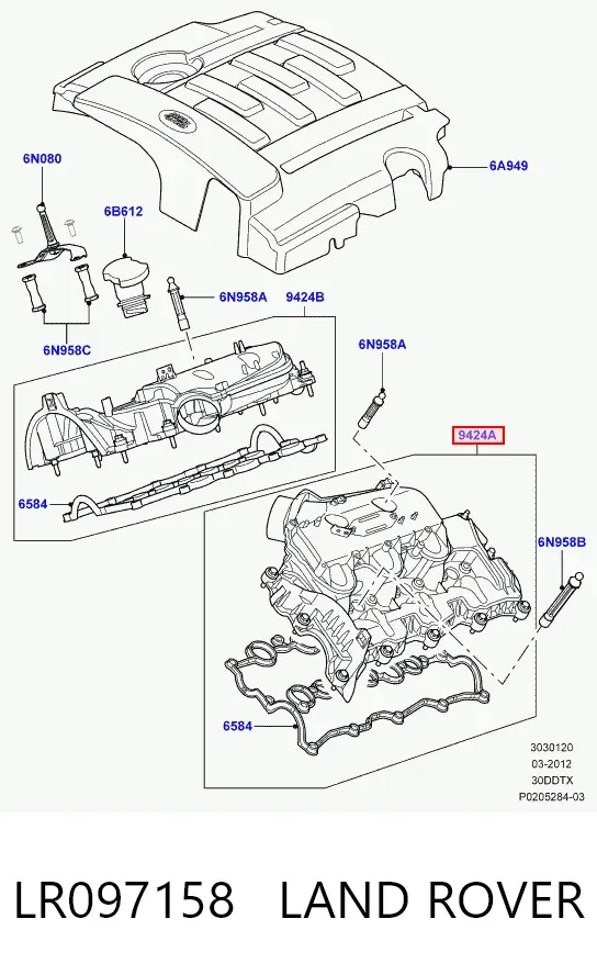 Крышка клапанная левая LR097158 Land Rover