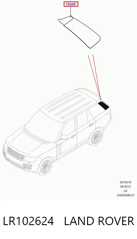Накладка стойки кузова внешняя задняя правая LR102624 Land Rover