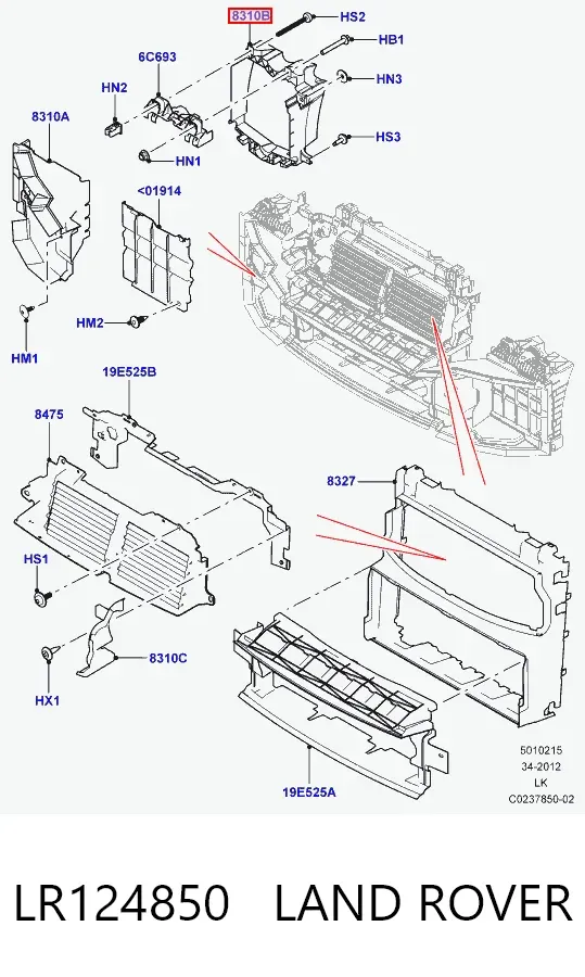 Воздуховод (дефлектор) радиатора интеркуллера правый LR124850 Land Rover