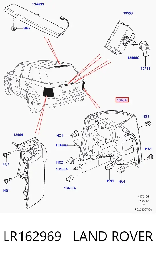 Задний фонарь LR162969 Land Rover