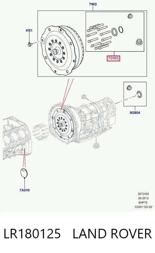Ремкомплект гидроблока АКПП LR180125 Land Rover