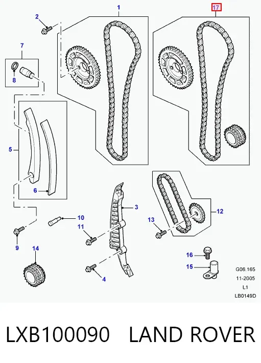 Цепь ГРМ LXB100090 Land Rover