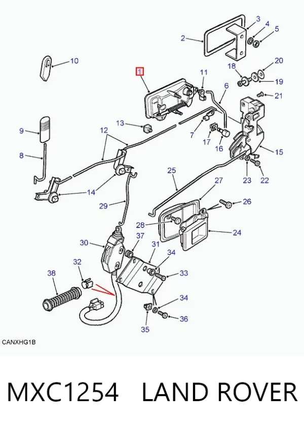 Ручка двери задней наружная правая MXC1254 Land Rover