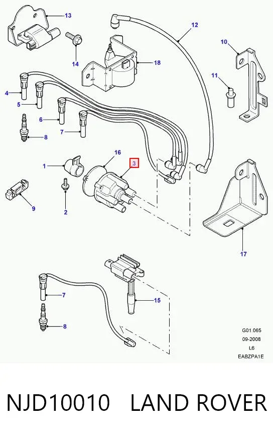 Крышка трамблера NJD10010 Land Rover