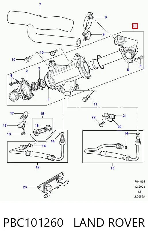 Корпус термостата PBC101260 Land Rover