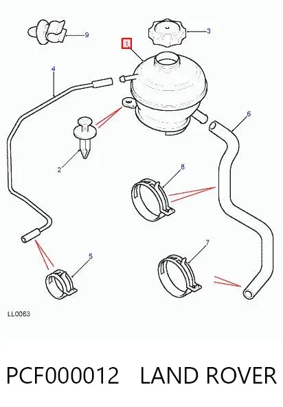 Бачок системы охлаждения PCF000012 Land Rover