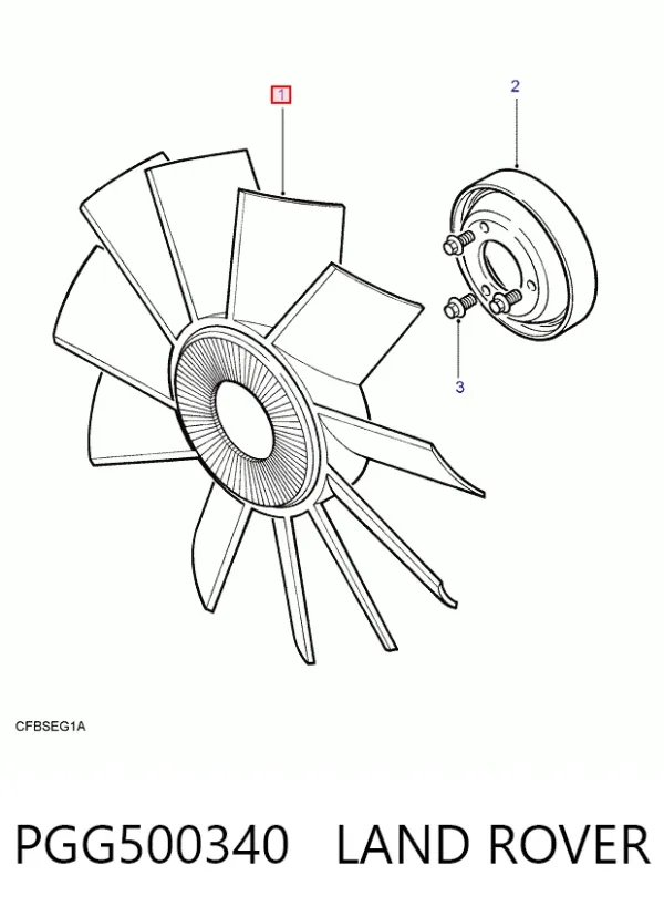 Вискомуфта вентилятора PGG500340 Land Rover