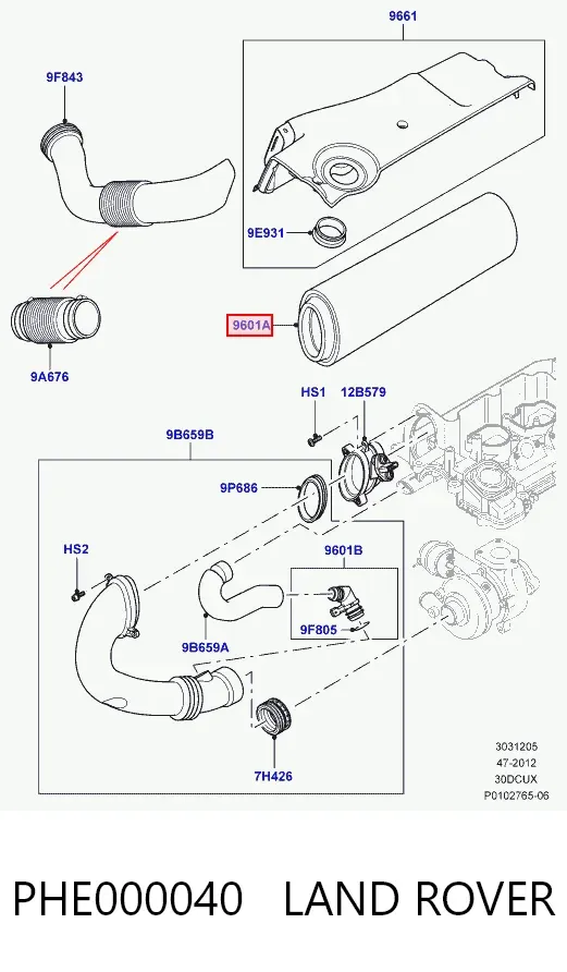 Воздушный фильтр PHE000040 Land Rover