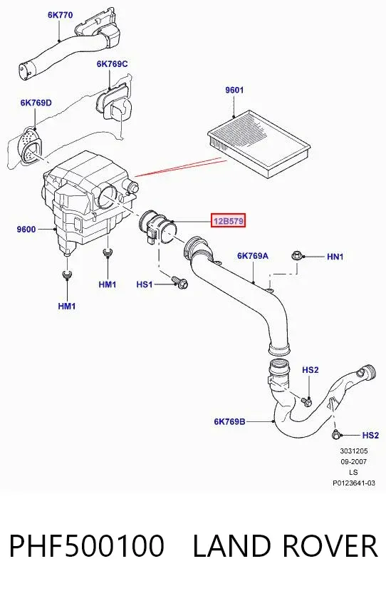 ДМРВ PHF500100 Land Rover