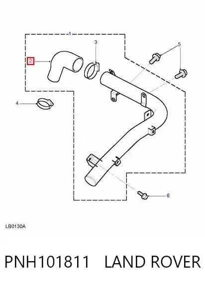 Патрубок интеркулера PNH101811 Land Rover